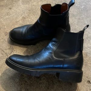 Coach pull on ankle boots black leather 8